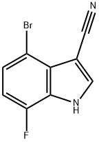 4-Bromo-7-fluoro-1H-indole-3-carbonitrile Struktur