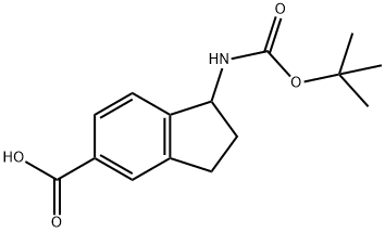 1-((TERT-BUTOXYCARBONYL)AMINO)-2,3-DIHYDRO-1H-INDENE-5-CARBOXYLIC ACID Struktur