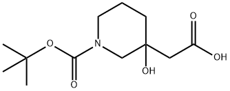 2-(1-[(Tert-Butoxy)Carbonyl]-3-Hydroxypiperidin-3-Yl)Acetic Acid Struktur