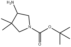 TERT-BUTYL 4-AMINO-3,3-DIMETHYLPYRROLIDINE-1-CARBOXYLATE Struktur