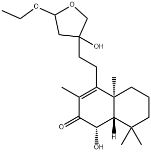 15,16-Epoxy-15-ethoxy-6beta,13-dihydroxylabd-8-en-7-one Struktur