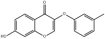 7-hydroxy-3-(3-methylphenoxy)chromen-4-one Struktur