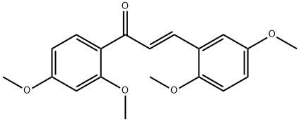 (2E)-1-(2,4-dimethoxyphenyl)-3-(2,5-dimethoxyphenyl)prop-2-en-1-one Struktur