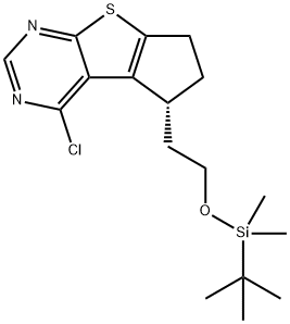 (R)-5-(2-((Tert-Butyldimethylsilyl)Oxy)Ethyl)-4-Chloro-6,7-Dihydro-5H-Cyclopenta[4,5]Thieno[2,3-D]Pyrimidine Struktur