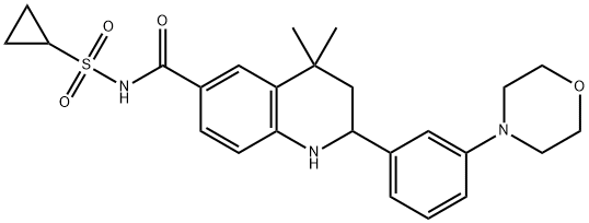 N-(cyclopropanesulfonyl)-4,4-dimethyl-2-[3-(morpholin-4-yl)phenyl]-1,2,3,4-tetrahydroquinoline-6-carboxamide Struktur