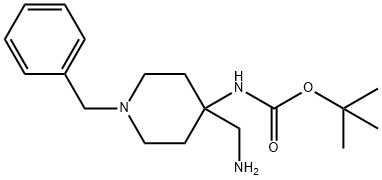 tert-butyl N-[4-(aminomethyl)-1-benzylpiperidin-4-yl]carbamate Struktur