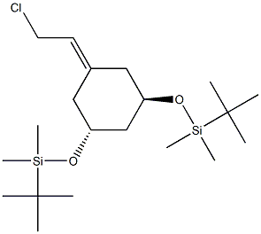 (((1R,3R)-5-(2-chloroethylidene)cyclohexane-1,3-diyl)bis(oxy)) bis(tert-butyldimethylsilane) Struktur