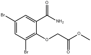 methyl 2-(2,4-dibromo-6-carbamoylphenoxy)acetate Struktur