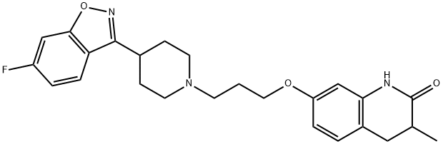 7-(3-(4-(6-FLUOROBENZO[D]ISOXAZOL-3-YL)PIPERIDIN-1-YL)PROPOXY)-3-METHYL-3,4-DIHYDROQUINOLIN-2(1H)-ONE Struktur