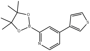 2-(4,4,5,5-tetramethyl-1,3,2-dioxaborolan-2-yl)-4-(thiophen-3-yl)pyridine Struktur