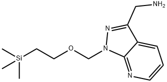 (1-((2-(trimethylsilyl)ethoxy)methyl)-1H-pyrazolo[3,4-b]pyridin-3-yl)methanamine Struktur