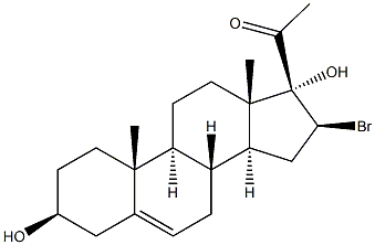 Pregn-5-en-20-one,16-bromo-3,17-dihydroxy-, (3b,16b)- (9CI) Struktur