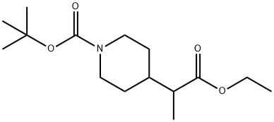 tert-butyl 4-(1-ethoxy-1-oxopropan-2-yl)piperidine-1-carboxylate Struktur