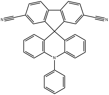 10-Phenyl-10H-spiro[acridine-9,9'-fluorene]-2',7'-dicarbonitrile Struktur