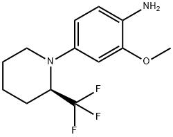 (R)-2-METHOXY-4-(2-TRIFLUOROMETHYL-PIPERIDIN-1-YL)-ANILINE Struktur