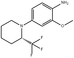 (S)-2-METHOXY-4-(2-TRIFLUOROMETHYL-PIPERIDIN-1-YL)-ANILINE Struktur