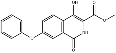 methyl 1,4-dihydroxy-7-phenoxyisoquinoline-3-carboxylate Struktur