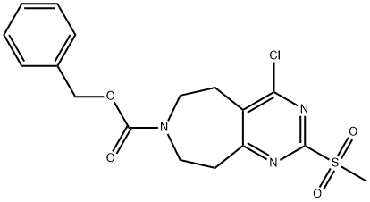 Benzyl 4-Chloro-2-(Methylsulfonyl)-8,9-Dihydro-5H-Pyrimido[4,5-D]Azepine-7(6H)-Carboxylate Struktur