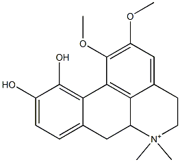 4H-Dibenzo[de,g]quinolinium,5,6,6a,7-tetrahydro-10,11-dihydroxy-1,2-dimethoxy-6,6-dimethyl-, (+)- Struktur