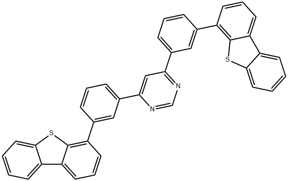 Pyrimidine, 4,6-bis[3-(4-dibenzothienyl)phenyl]- Struktur