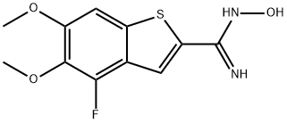 Benzo[b]thiophene-2-carboximidamide, 4-fluoro-N-hydroxy-5,6-dimethoxy- Struktur