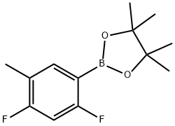 2-(2,4-Difluoro-5-methyl-phenyl)-4,4,5,5-tetramethyl-[1,3,2]dioxaborolane Struktur