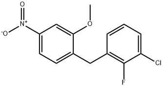 1-CHLORO-2-FLUORO-3-(2-METHOXY-4-NITROBENZYL)BENZENE Struktur