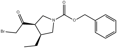 (3R,4S)-3-(2-溴乙?；?-4-乙基-1-吡咯烷羧酸芐酯 結(jié)構(gòu)式