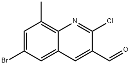 6-Bromo-2-chloro-8-methyl-quinoline-3-carbaldehyde Struktur