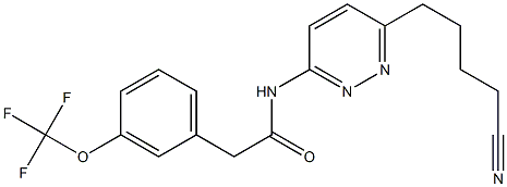 N-[6-(4-cyanobutyl)pyridazin-3-yl]-2-[3-(trifluoromethoxy)phenyl]acetamide Struktur