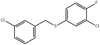 (3-CHLORO-4-FLUOROPHENYL)(3-CHLOROBENZYL)SULFANE Struktur