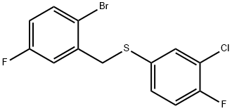 (2-BROMO-5-FLUOROBENZYL)(3-CHLORO-4-FLUOROPHENYL)SULFANE Struktur