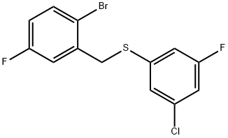 (2-BROMO-5-FLUOROBENZYL)(3-CHLORO-5-FLUOROPHENYL)SULFANE Struktur