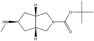 tert-butyl (3aR,5s,6aS)-5-(methylamino)hexahydrocyclopenta[c]pyrrole-2(1H)-carboxylate Struktur