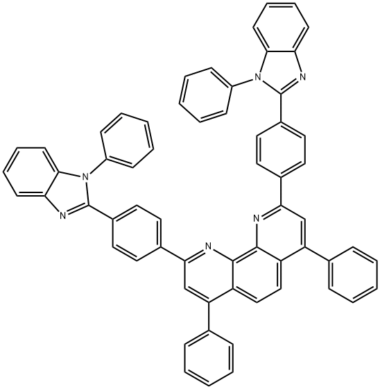 4,7-Diphenyl-2,9-bis(4-(1-phenyl-1H -benzo[d ]imidazol-2-yl)phenyl)-1,10-phenanthroline Struktur