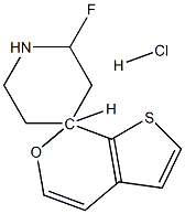 2-fluoro-4,5-dihydrospiro[piperidine-4,7-thieno[2,3-c]pyran] hydrochloride Struktur