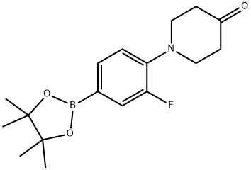 (3-FLUORO-4-(4-OXOPIPERIDIN-1-YL)PHENYL)BORONIC ACID PINACOL ESTER Struktur