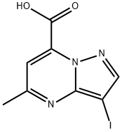 3-Iodo-5-methyl-pyrazolo[1,5-a]pyrimidine-7-carboxylic acid Struktur