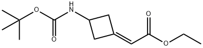 ethyl 2-(3-((tert-butoxycarbonyl)amino)cyclobutylidene)acetate Struktur