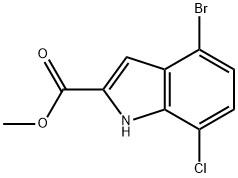 methyl 4-bromo-7-chloro-1H-indole-2-carboxylate Struktur