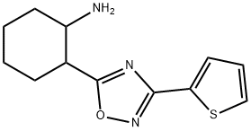 2-(3-(thiophen-2-yl)-1,2,4-oxadiazol-5-yl)cyclohexan-1-amine Struktur