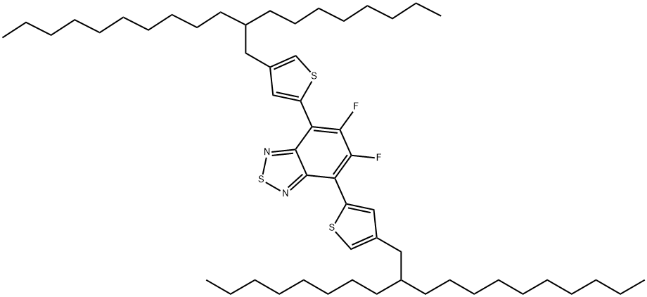 5,6-difluoro-4,7-bis(4-(2-octyldodecyl)thiophen-2-yl)benzo[c][1,2,5]thiadiazole Struktur