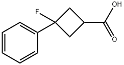 3-fluoro-3-phenylcyclobutane-1-carboxylic acid Struktur