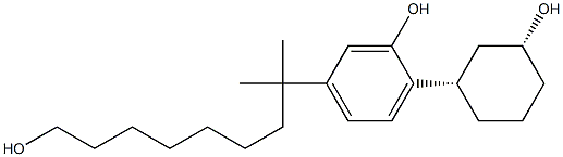 2-[(1S,3R)-3-hydroxycyclohexyl]-5-(9-hydroxy-2-methylnonan-2-yl)phenol Struktur