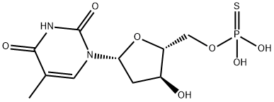 Thymidine, 5'-(dihydrogen phosphorothioate) Struktur