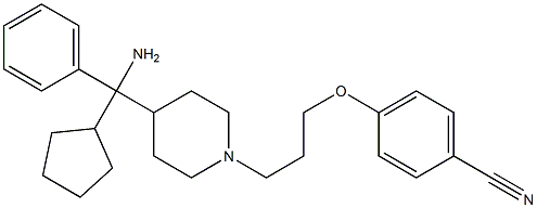 4-[3-[4-(amino-cyclopentyl-phenylmethyl)piperidin-1-yl]propoxy]benzonitrile Structure