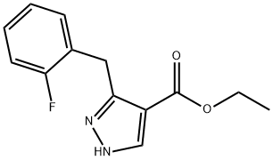 ethyl 5-[(2-fluorophenyl)methyl]-1H-pyrazole-4-carboxylate Struktur