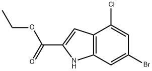 Ethyl 6-bromo-4-chloro-1H-indole-2-carboxylate Struktur