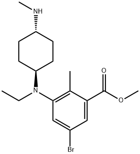 methyl 5-bromo-3-(ethyl((1r,4r)-4-((2-methoxyethyl)(methyl)amino)cyclohexyl)amino)-2-methylbenzoate Struktur