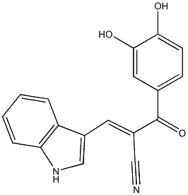 (E)-2-(3,4-dihydroxybenzoyl)-3-(1H-indol-3-yl)prop-2-enenitrile Struktur